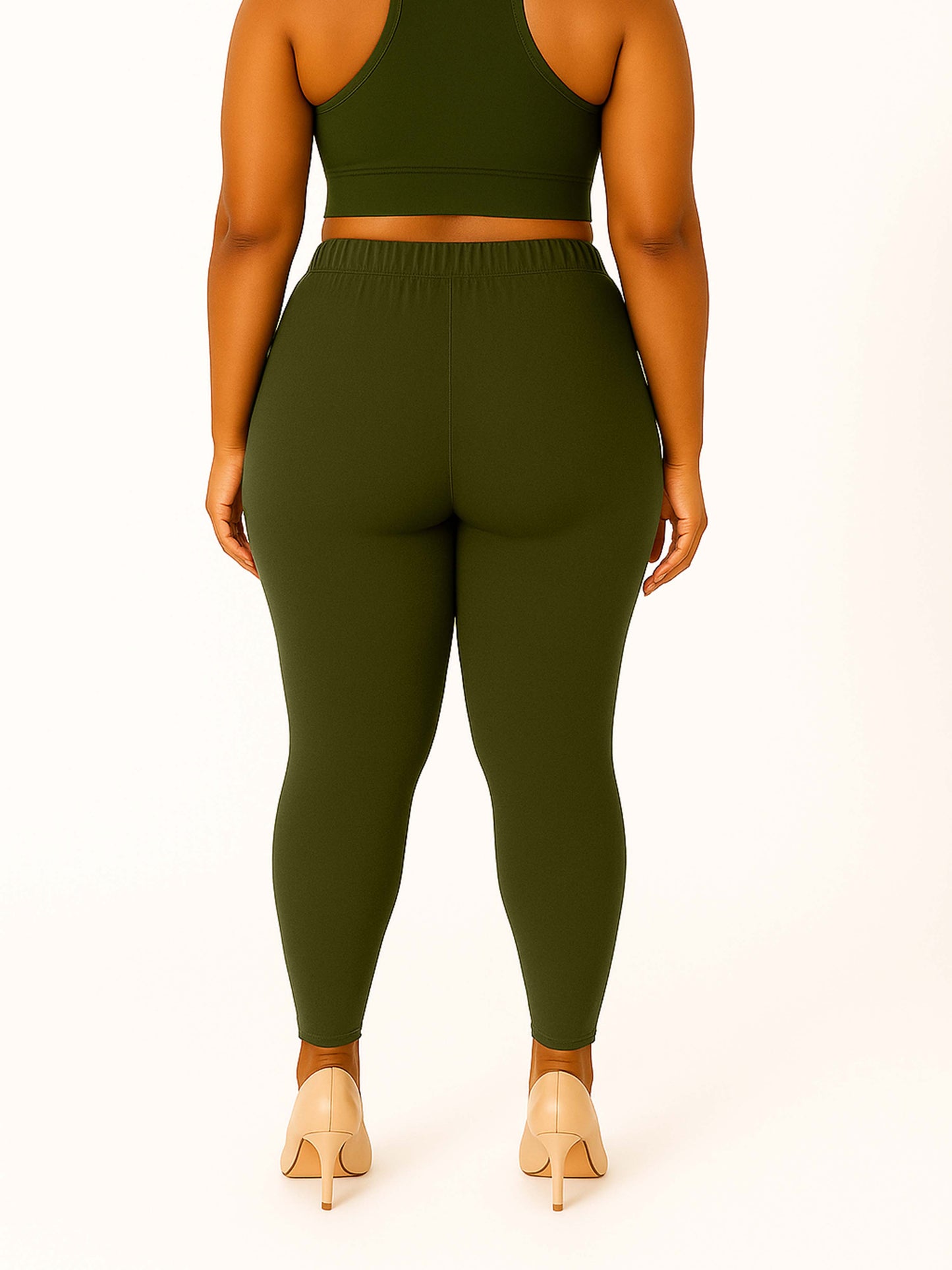 Dark Mehendi Women's Ankle Length Plus Size Stretchable Cotton Lycra Leggings