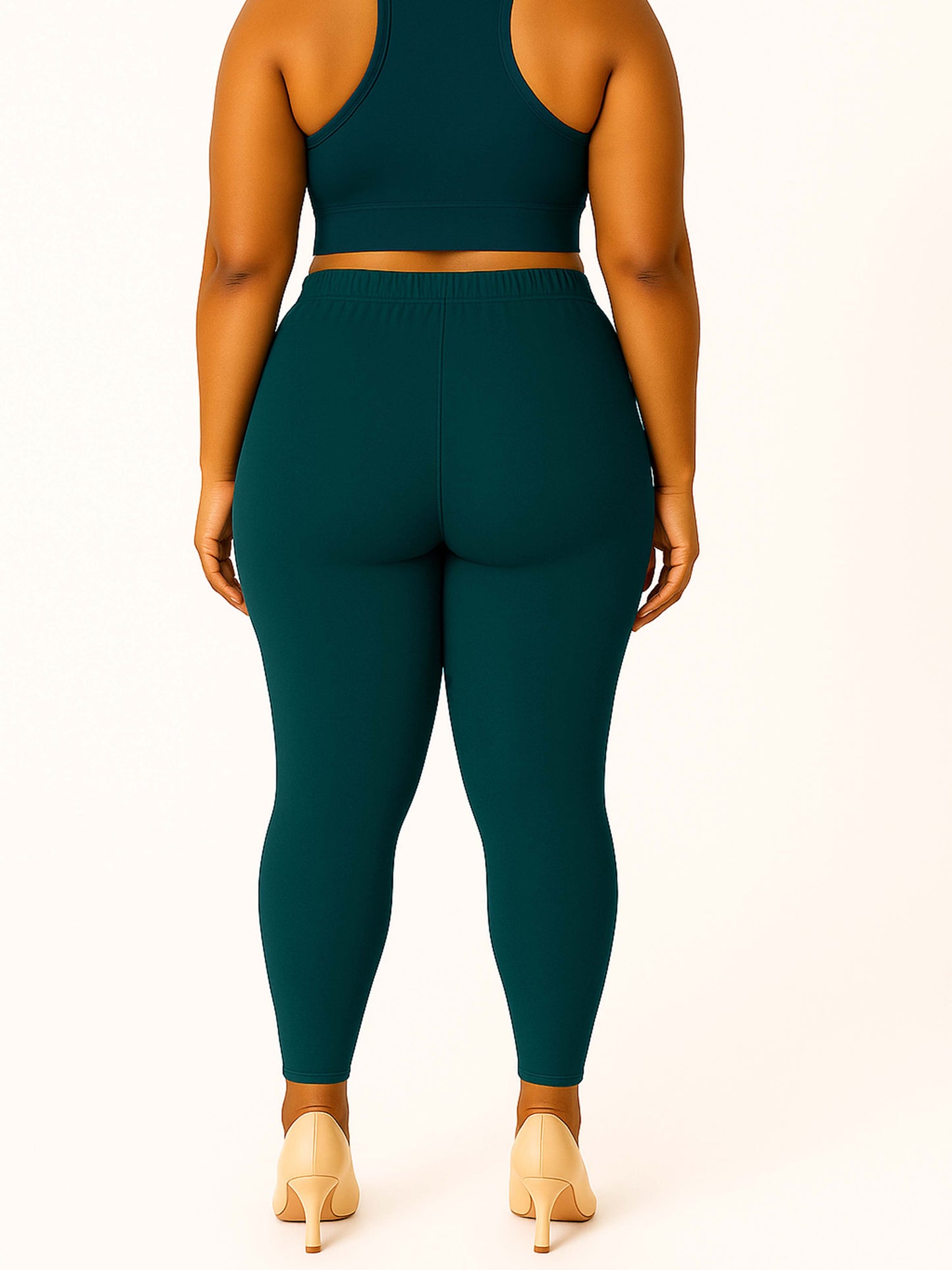 D-Teal Women's Ankle Length Plus Size Stretchable Cotton Lycra Leggings