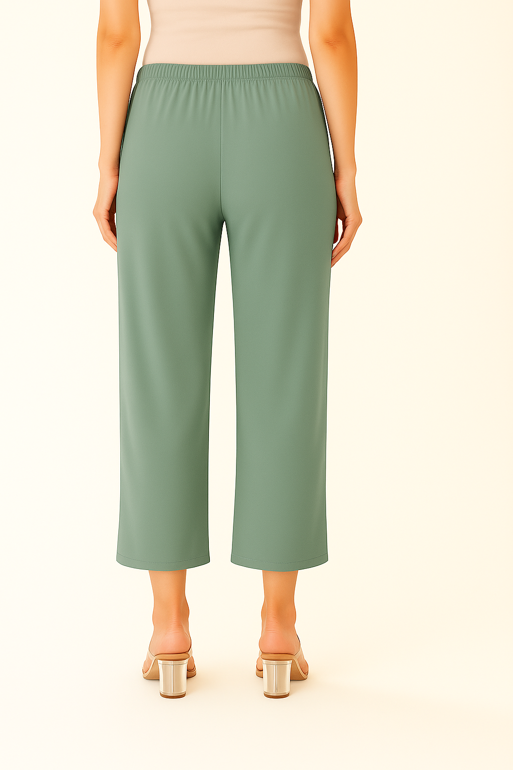 Apple Green Women's Solid Regular Fit Flare Kurti Pant