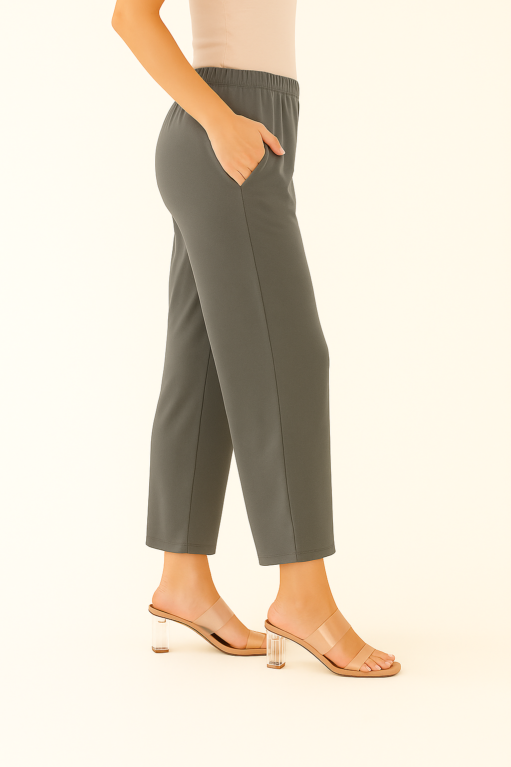 Lime Stone Women's Solid Regular Fit Flare Kurti Pant