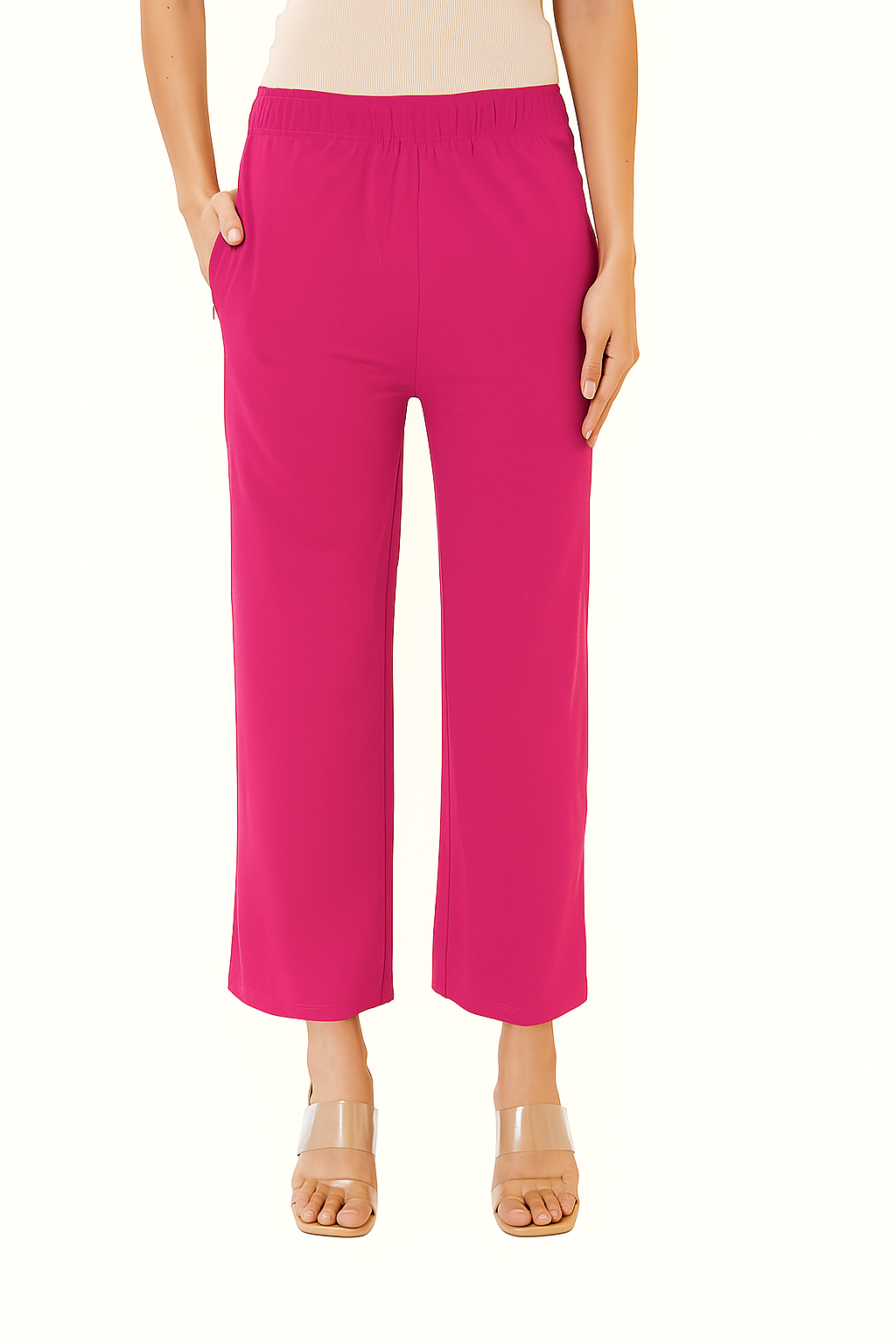 Fuchsia Women's Solid Regular Fit Flare Kurti Pant