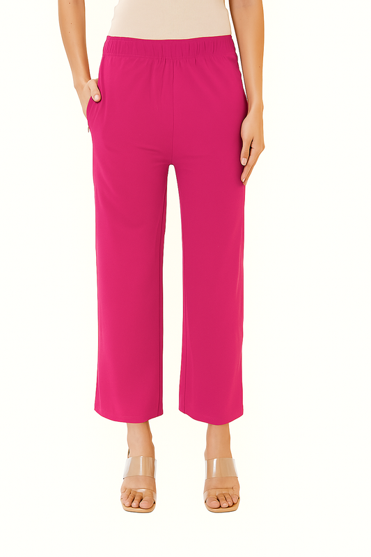 Fuchsia Women's Solid Regular Fit Flare Kurti Pant