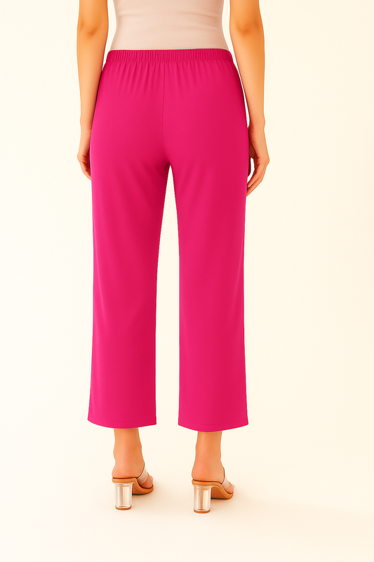 Fuchsia Women's Solid Regular Fit Flare Kurti Pant
