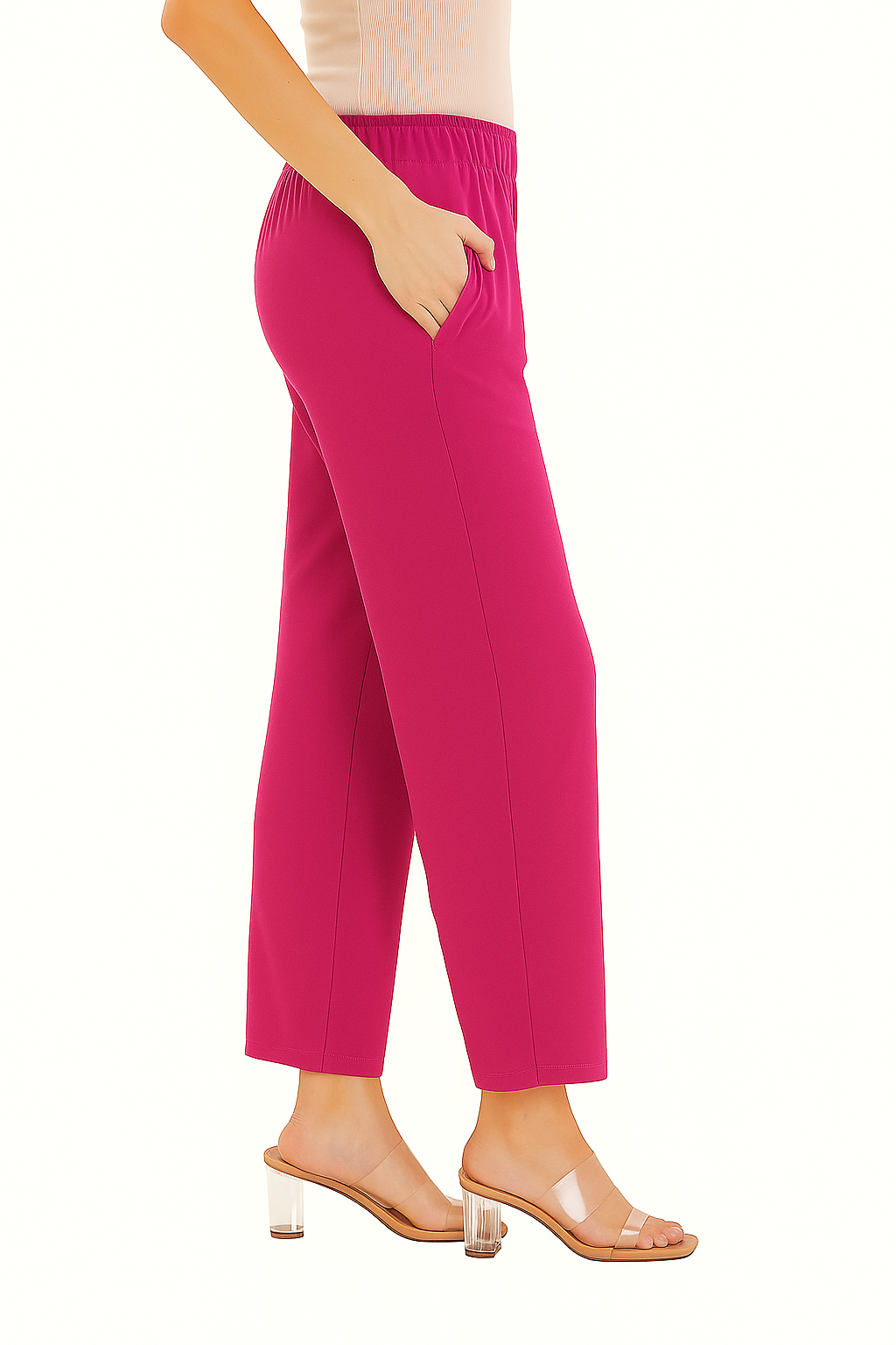 Fuchsia Women's Solid Regular Fit Flare Kurti Pant