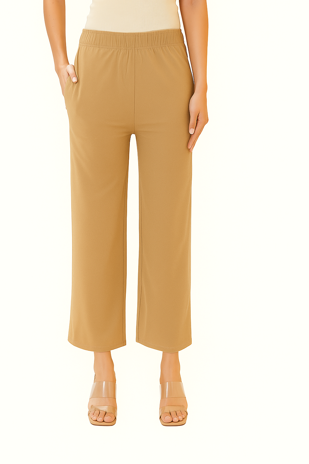 Fawn Women's Solid Regular Fit Flare Kurti Pant