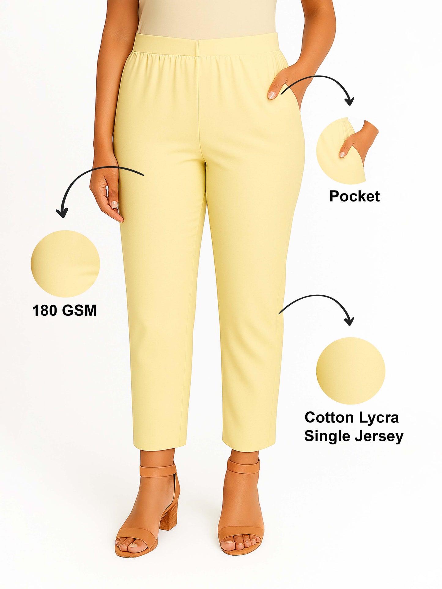 Golden Mist Women's Solid Cotton Lycra Kurti Pant