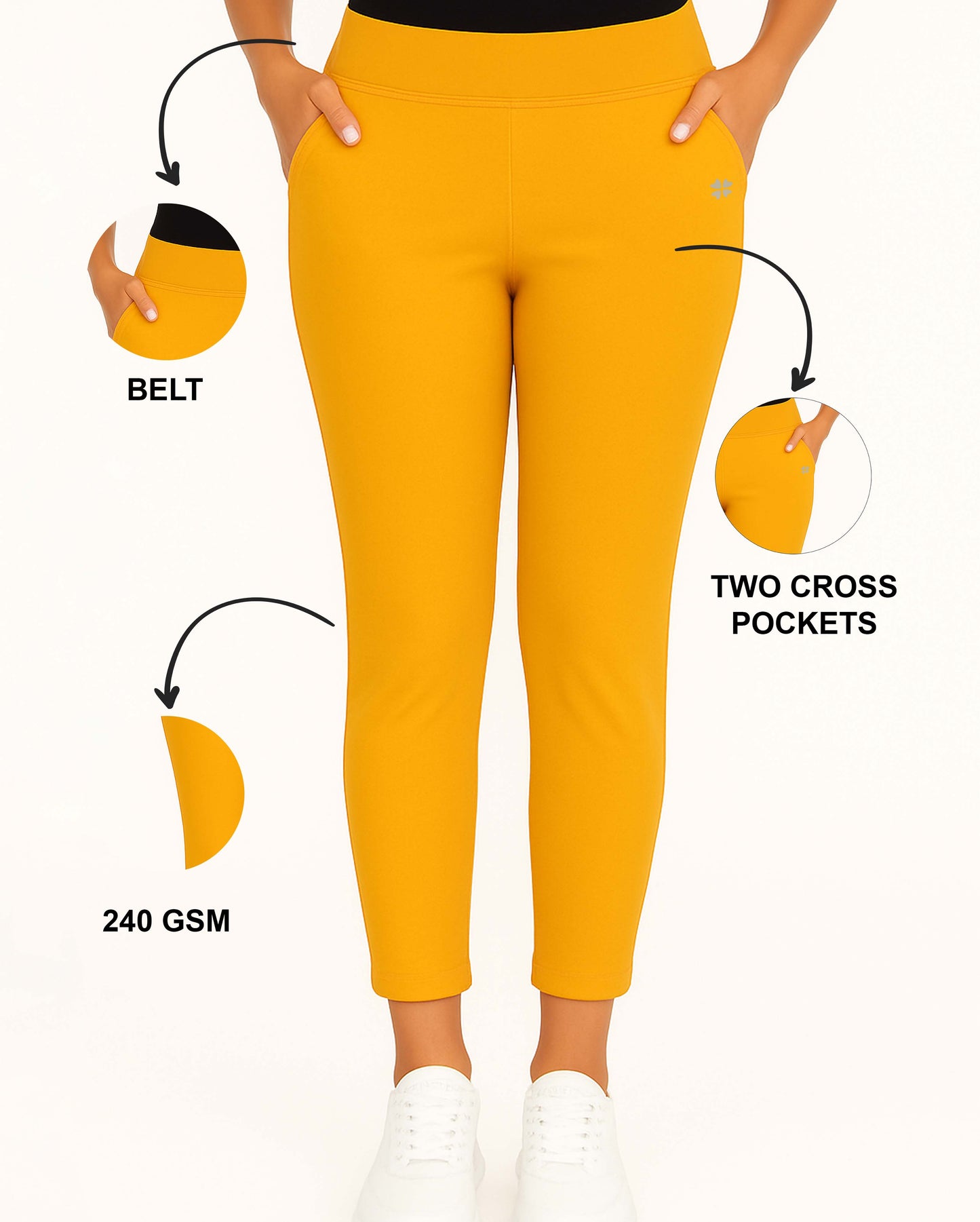 Light Mustard Women's Solid Elasticated Lounger Pant