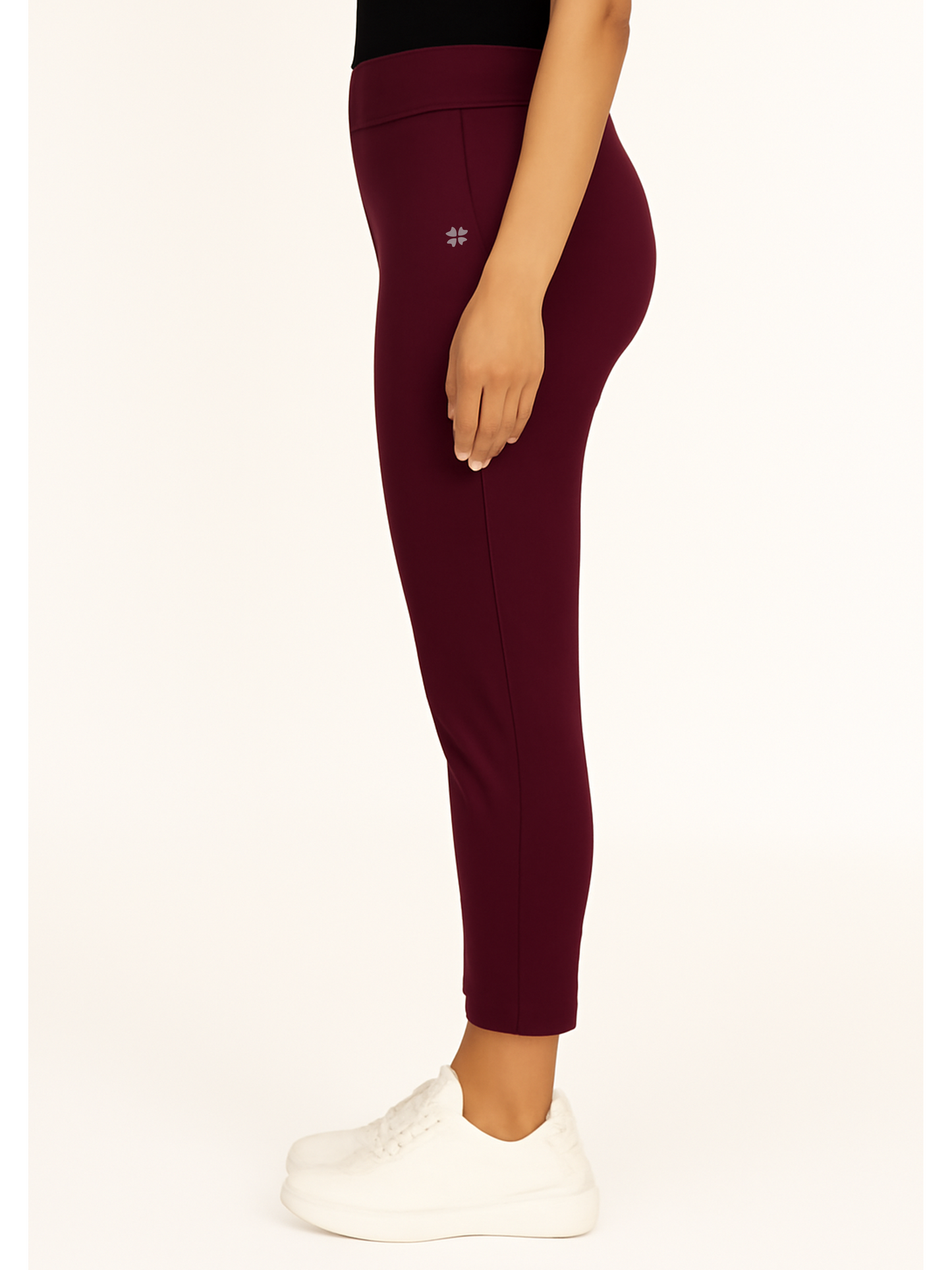 Maroon Women's Solid Elasticated Lounger Pant