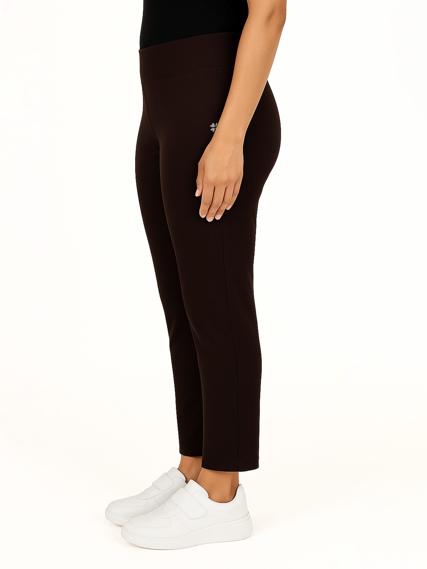 Dark Brown Women's Solid Elasticated Lounger Pant