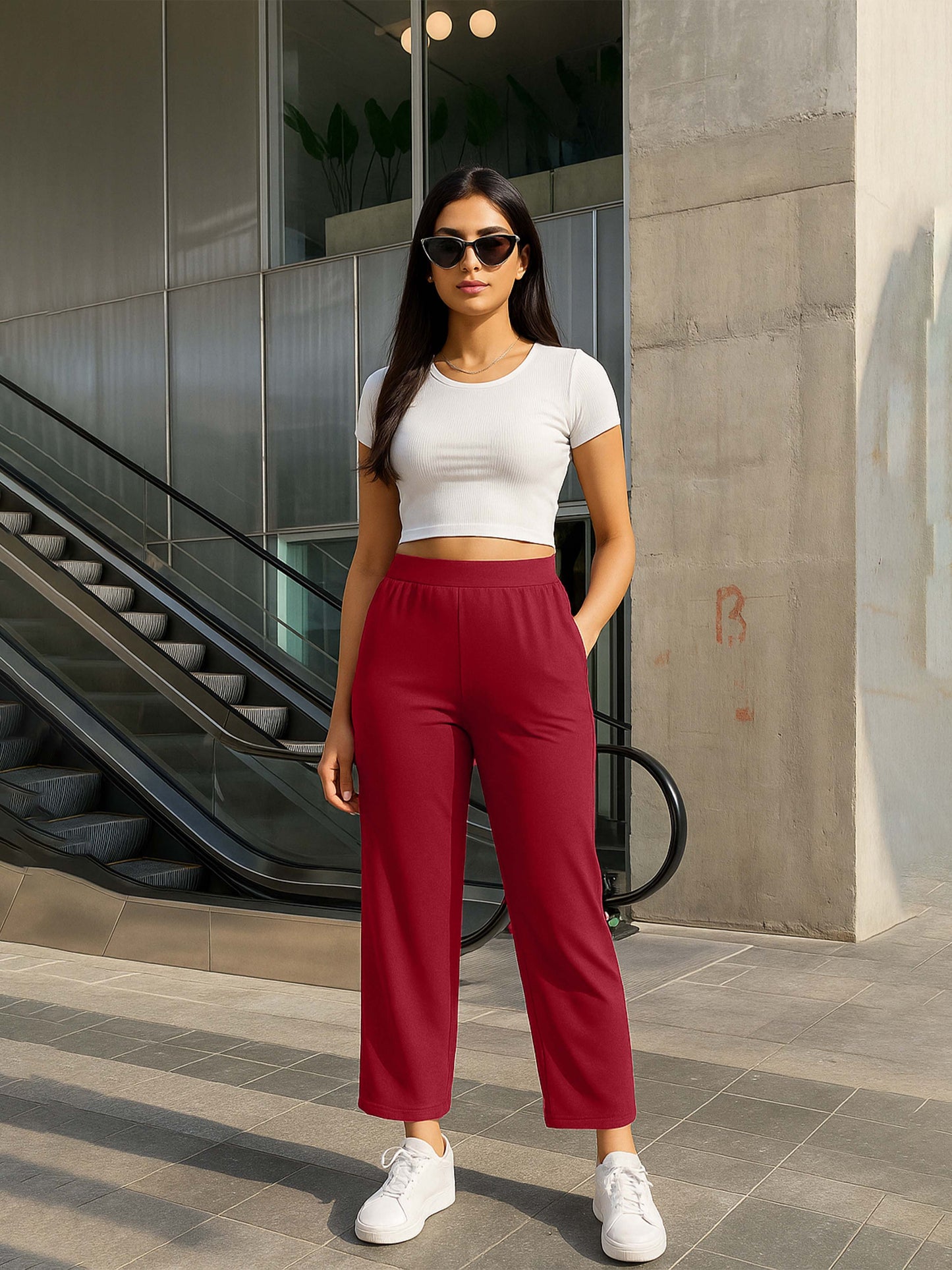 Rani Women's Solid Relaxed Fit Pant