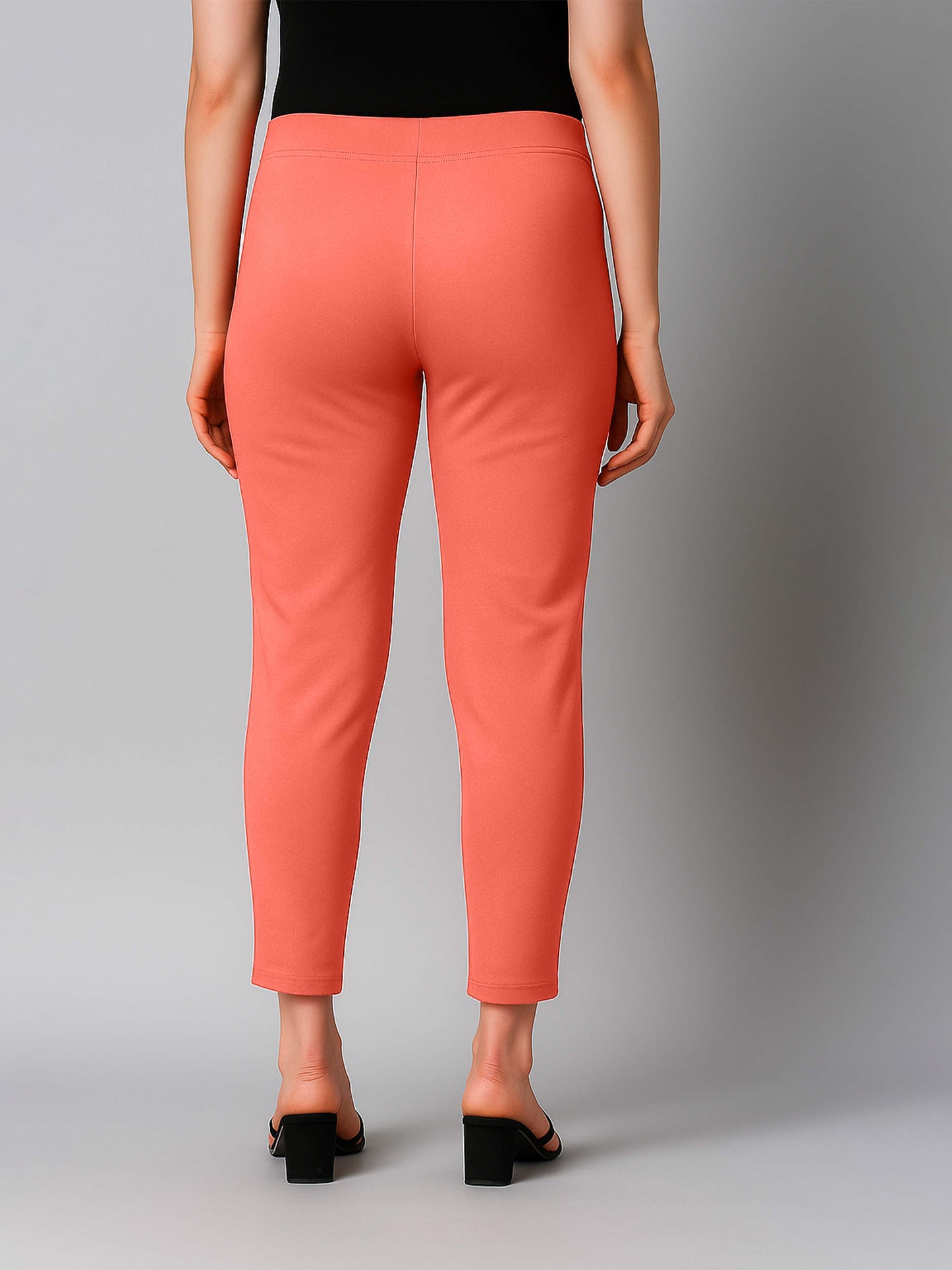 Coral Women's Cotton Lycra Solid Straight Pant