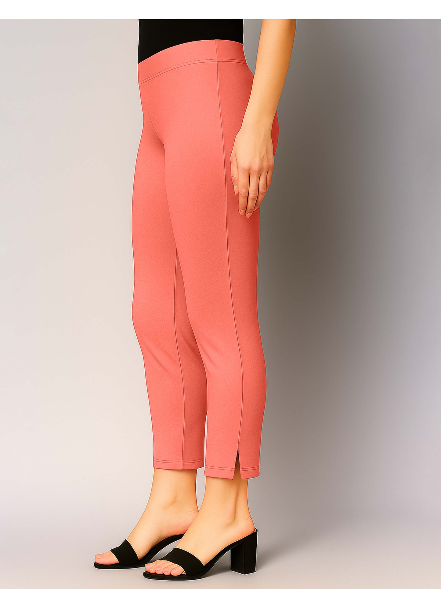 Coral Women's Cotton Lycra Solid Straight Pant