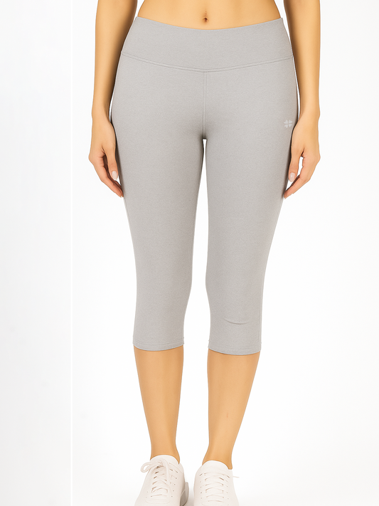 Steel Grey Women's Solid Capri pant