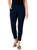 Denim Blue Women's Cotton Lycra Solid Straight Pant