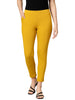 Light Mustard Women's Cotton Lycra Solid Straight Pant