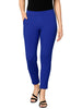 Royal Blue Women's Cotton Lycra Solid Straight Pant