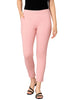 Baby Pink Women's Cotton Lycra Solid Straight Pant