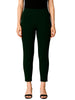 Bottle Green Women's Cotton Lycra Solid Straight Pant