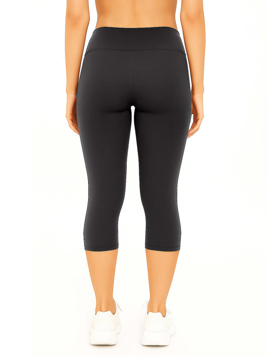 Charcoal Women's Solid Capri pant