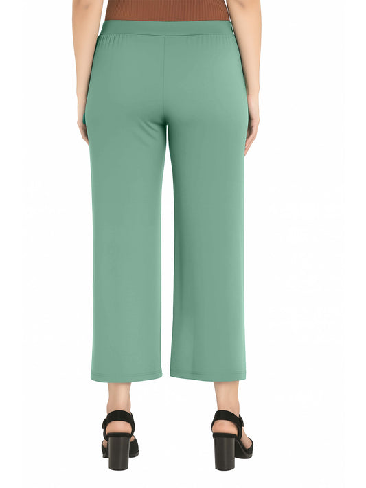 Apple Green Women's Solid Relaxed Fit Pant