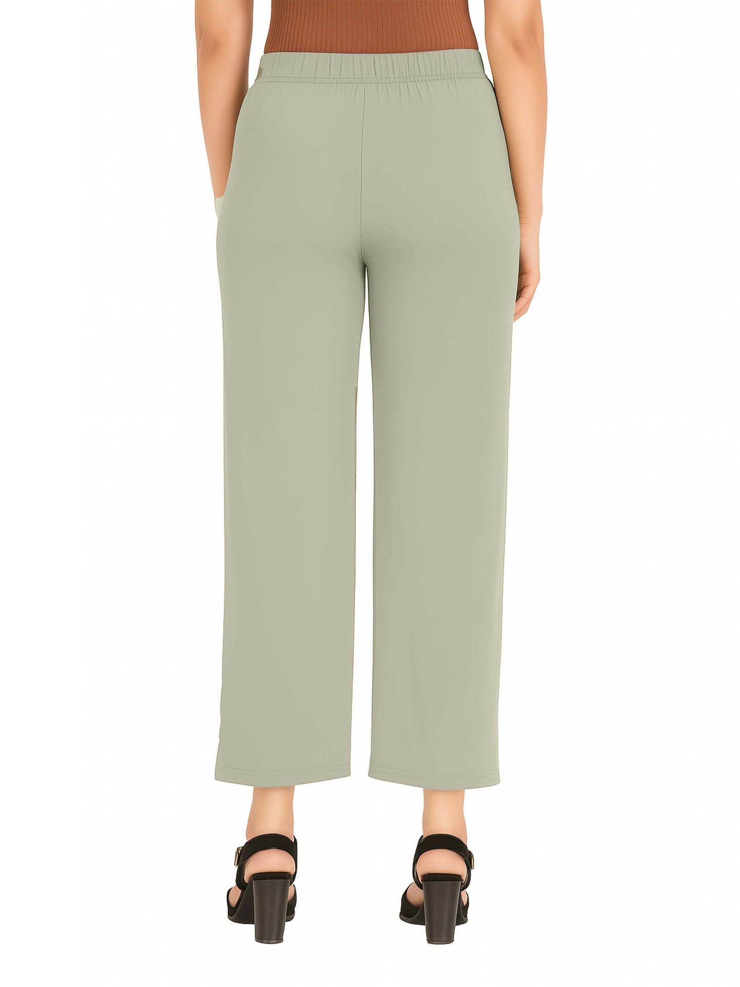 Ecru Women's Solid Relaxed Fit Pant