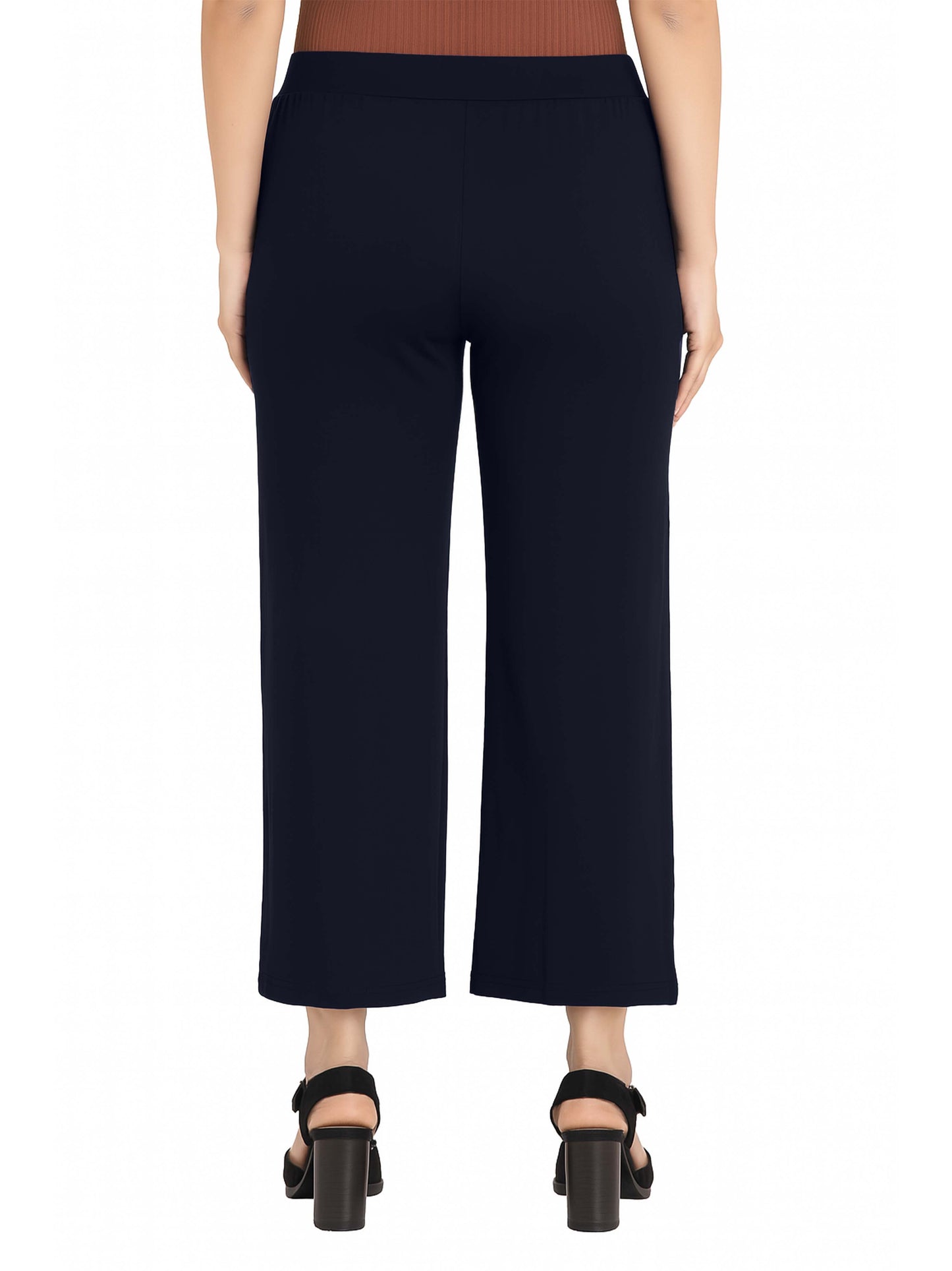 Navy Women's Solid Relaxed Fit Pant