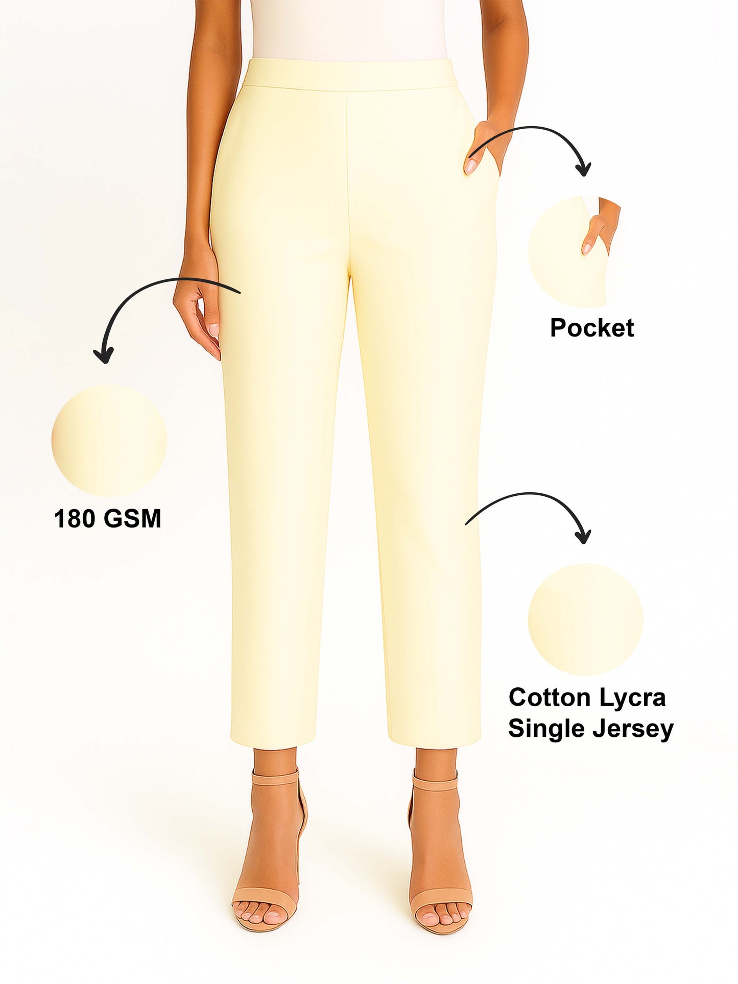 Butter Women's Solid Cotton Lycra Kurti Pant