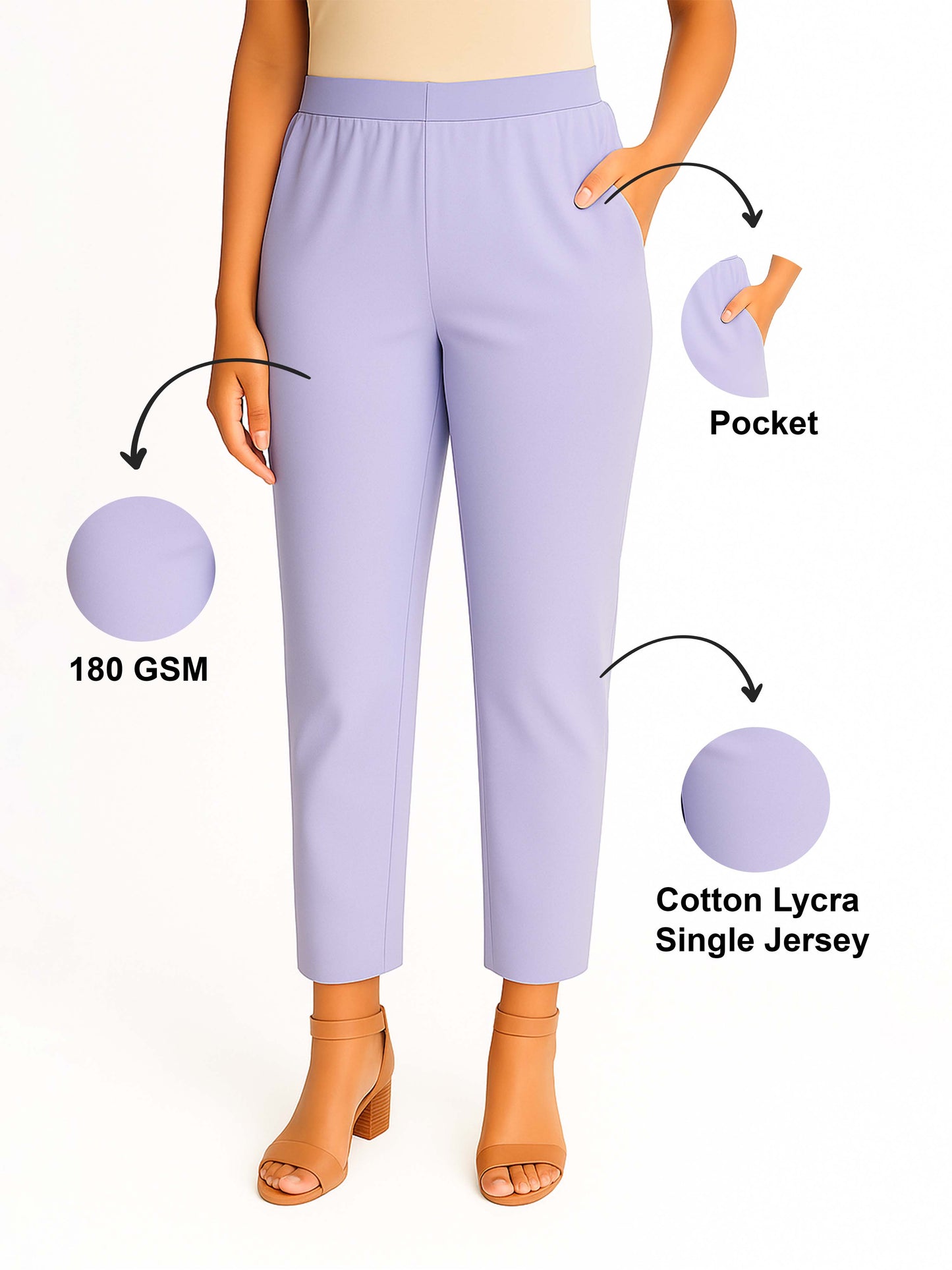 Cosmic Sky Women's Solid Cotton Lycra Kurti Pant