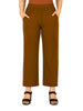 Dark Beige Women's Solid Relaxed Fit Pant
