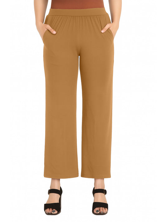 Biscuit Women's Solid Relaxed Fit Pant