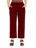 Maroon Women's Solid Relaxed Fit Pant