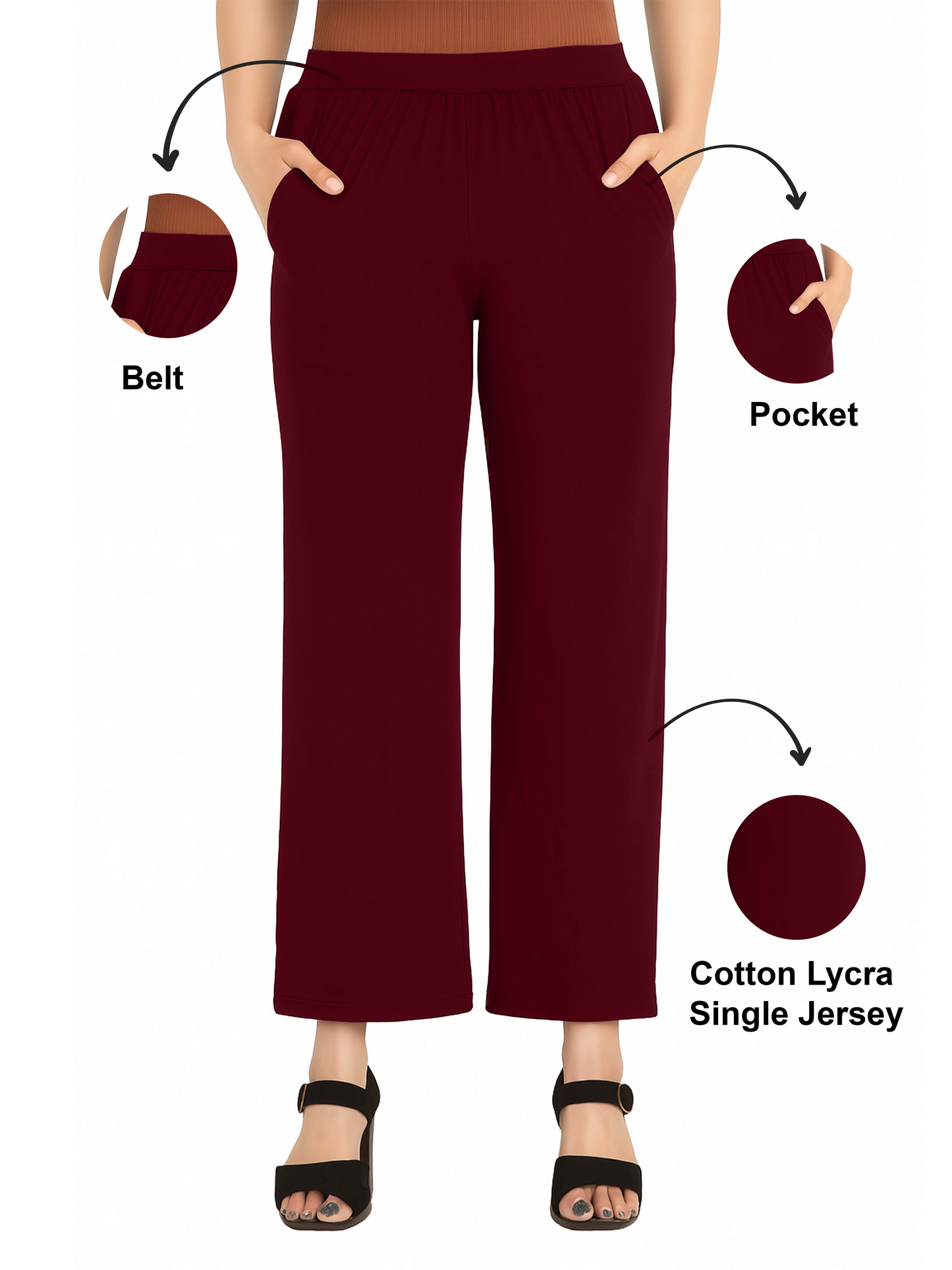 plum Women's Solid Relaxed Fit Pant