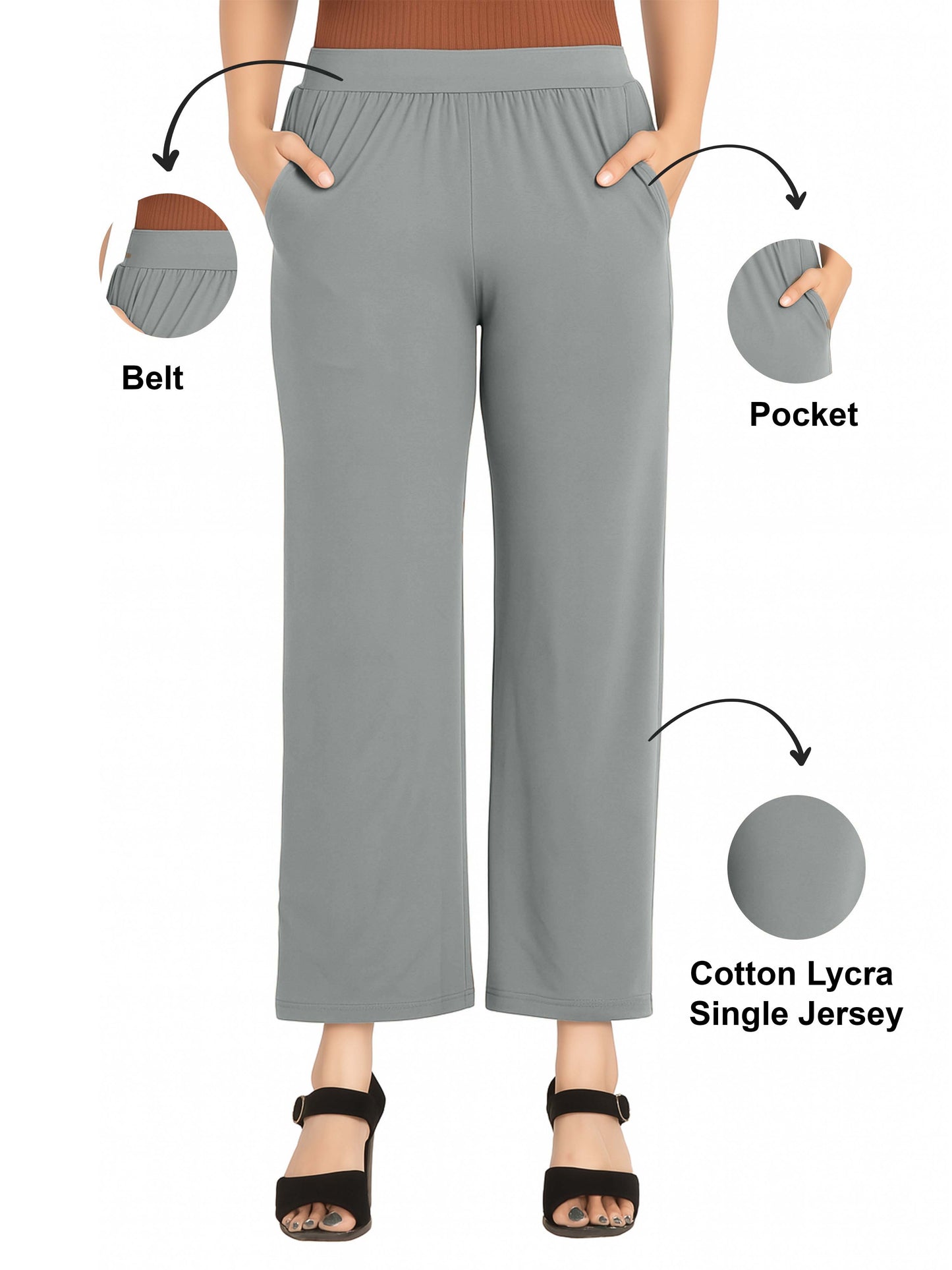 Pearl River Women's Solid Relaxed Fit Pant