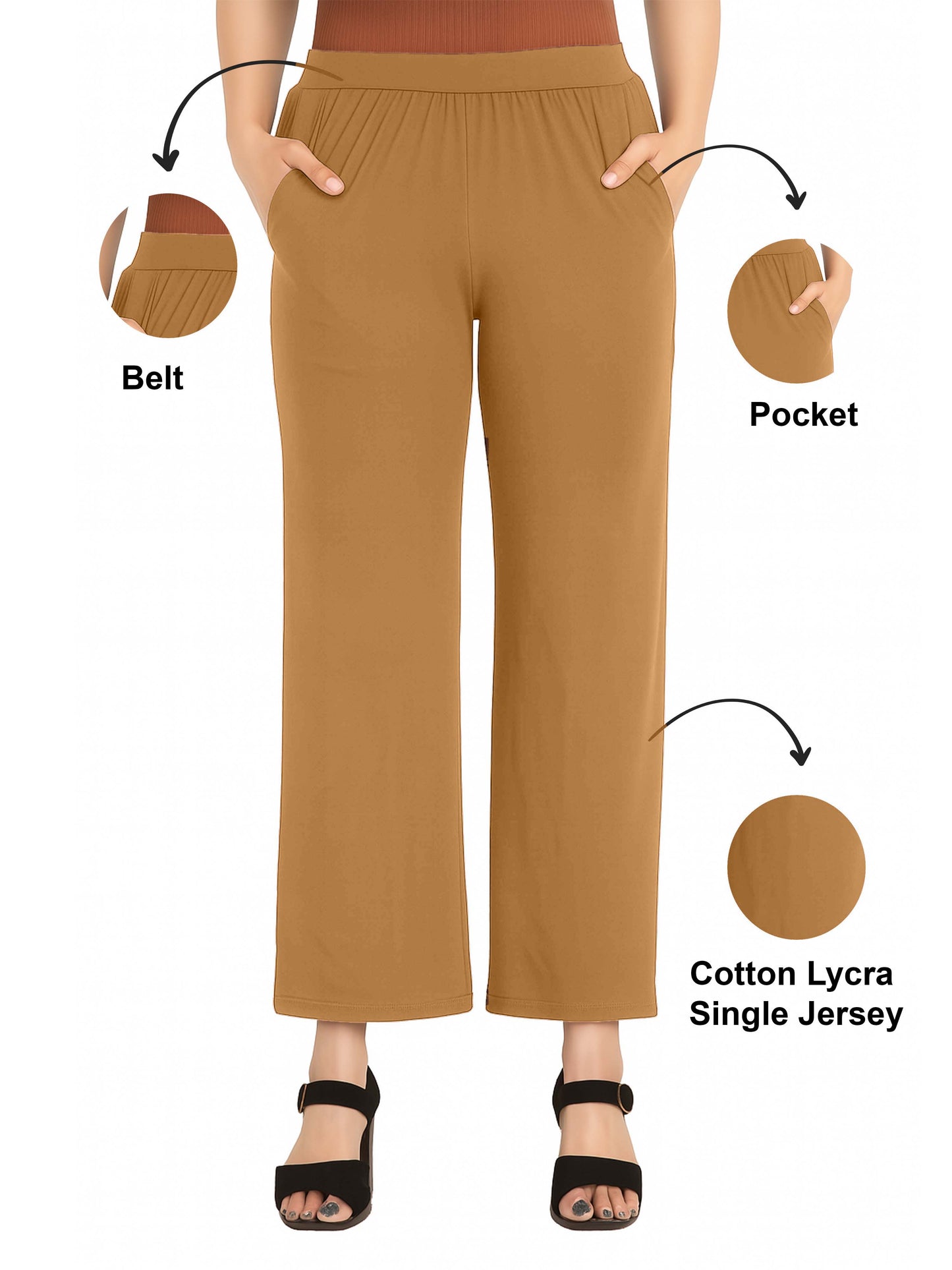 Biscuit Women's Solid Relaxed Fit Pant