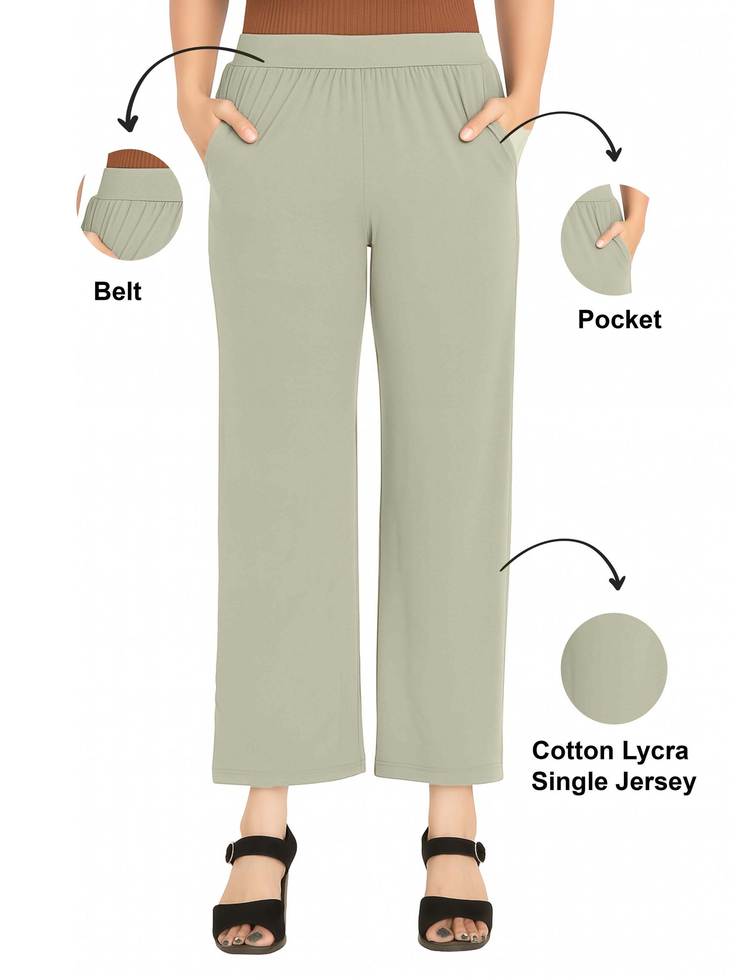 Ecru Women's Solid Relaxed Fit Pant