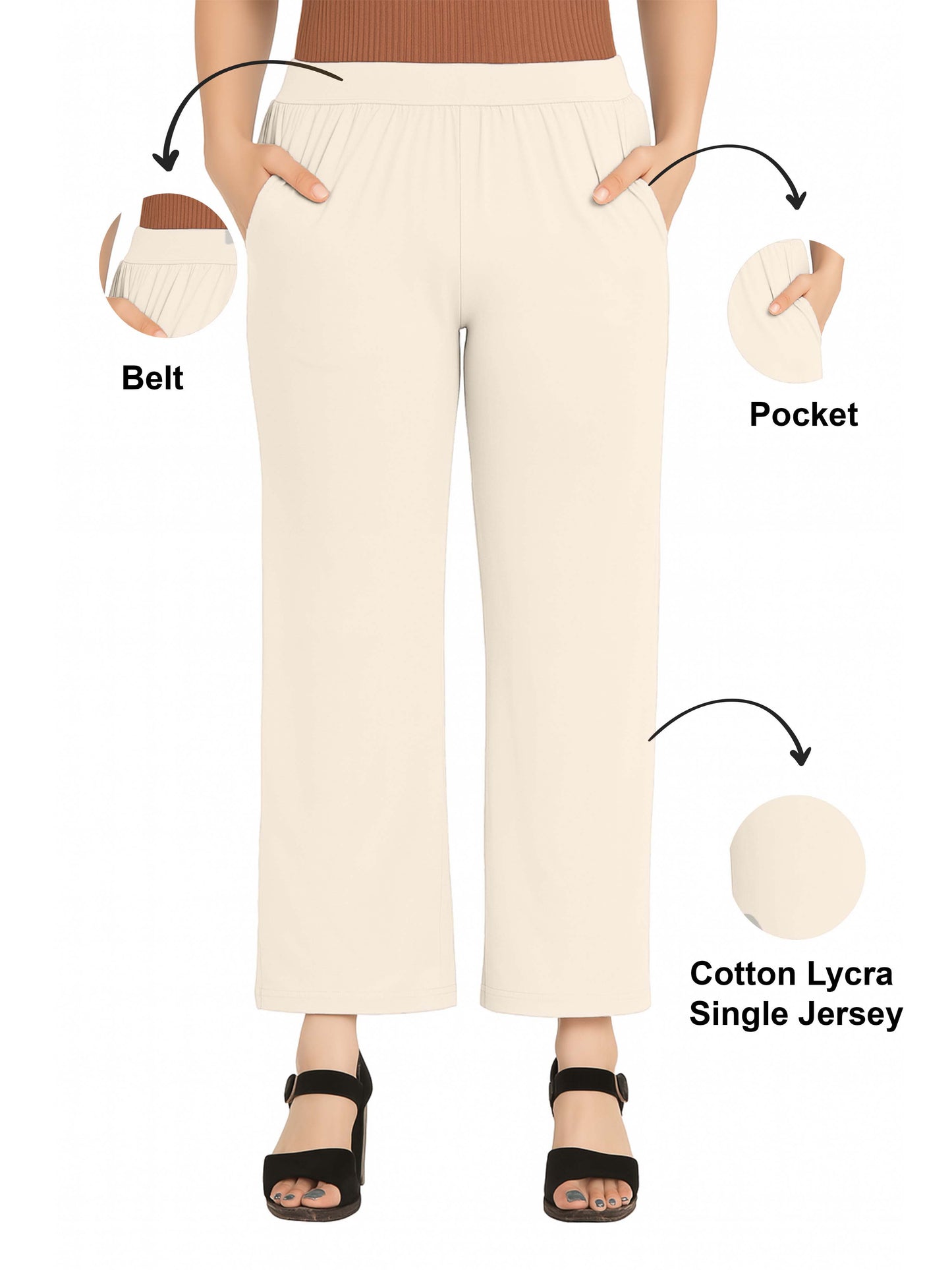 O white Women's Solid Relaxed Fit Pant