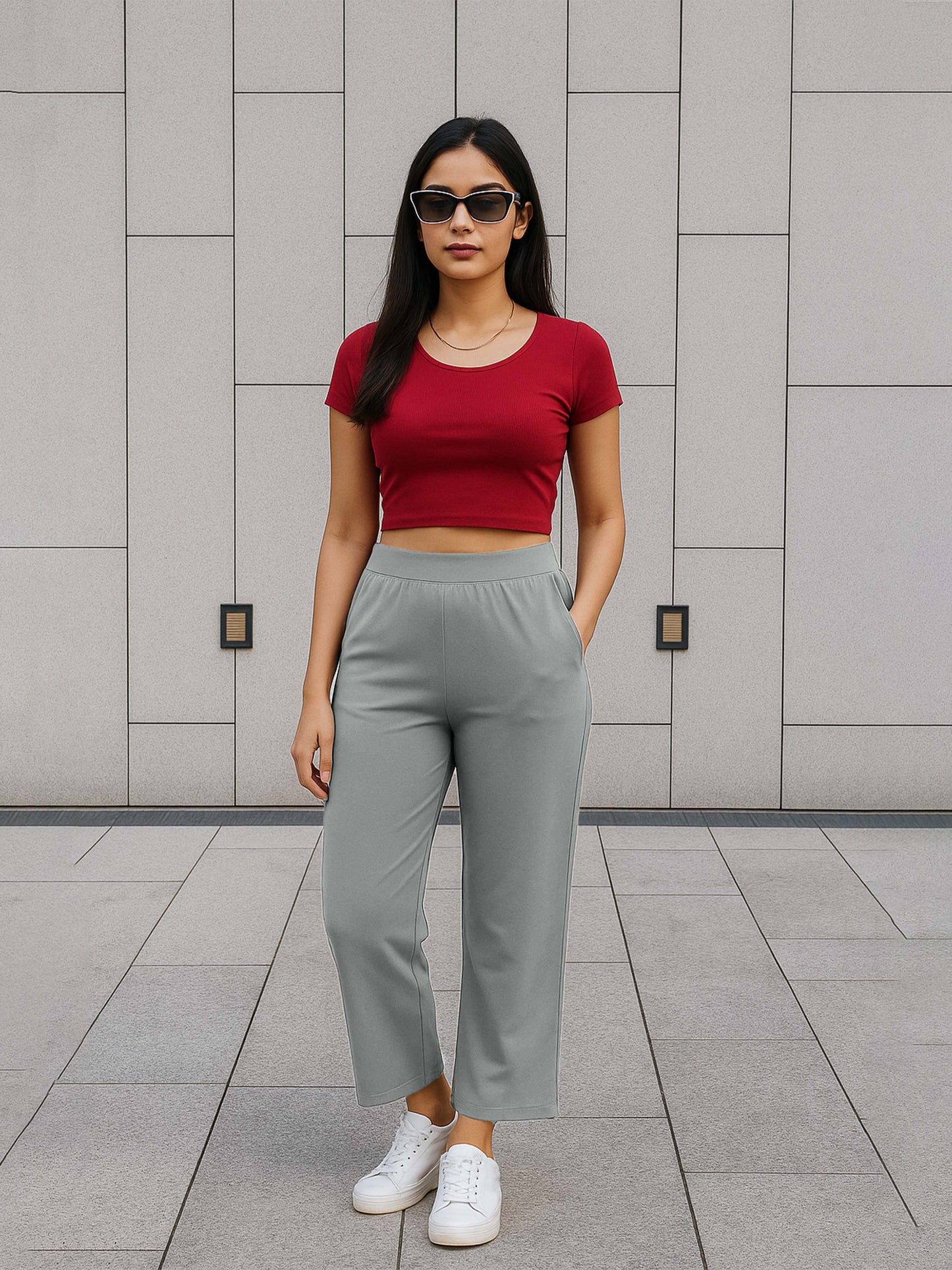 Pearl River Women's Solid Relaxed Fit Pant
