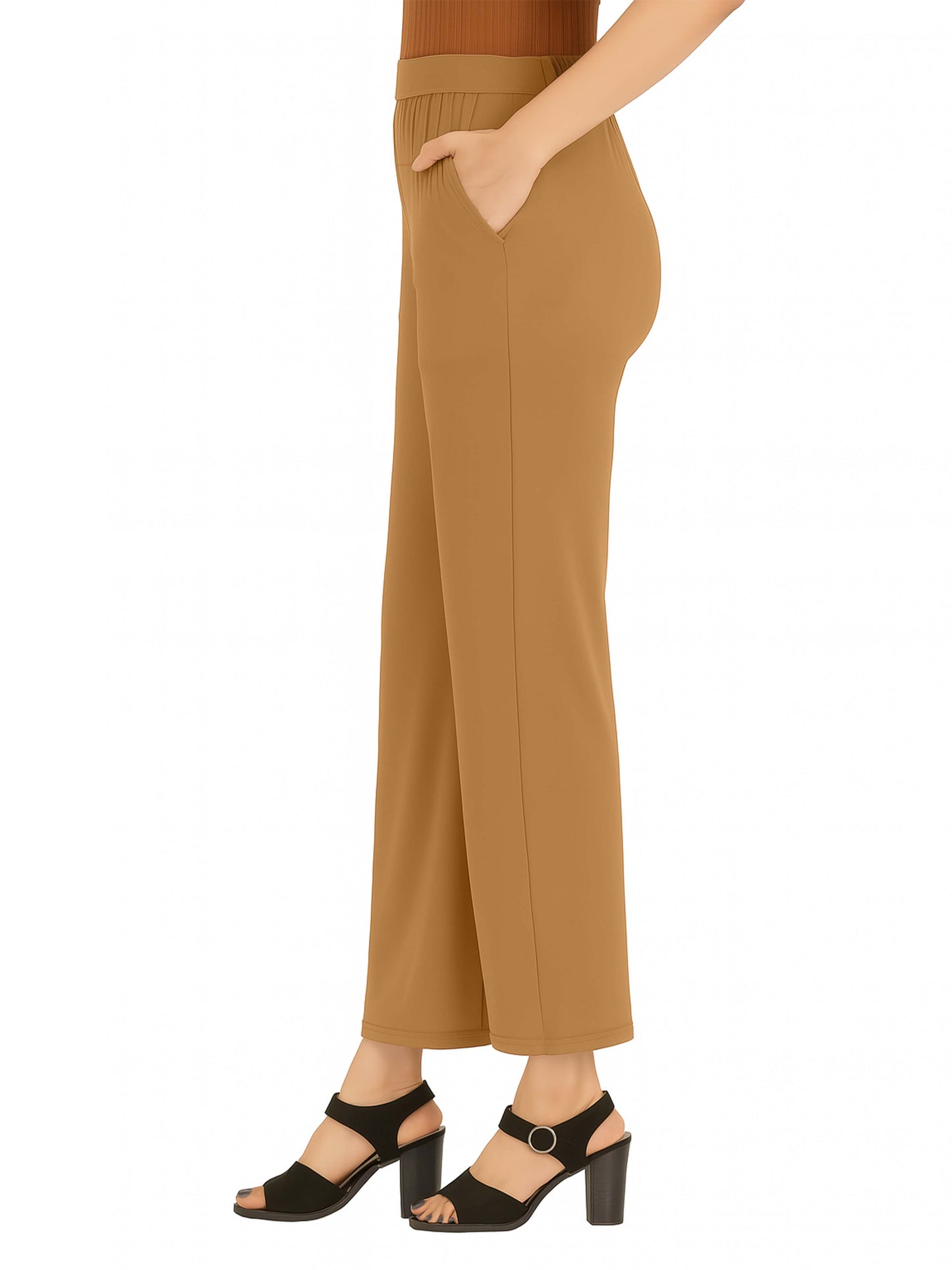 Biscuit Women's Solid Relaxed Fit Pant
