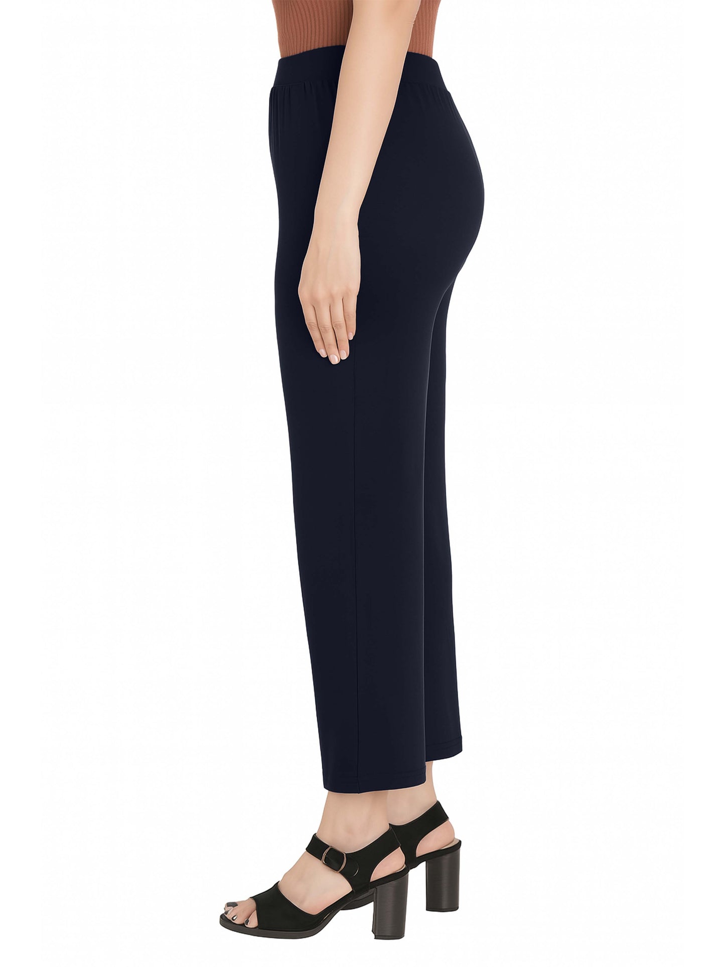 Navy Women's Solid Relaxed Fit Pant