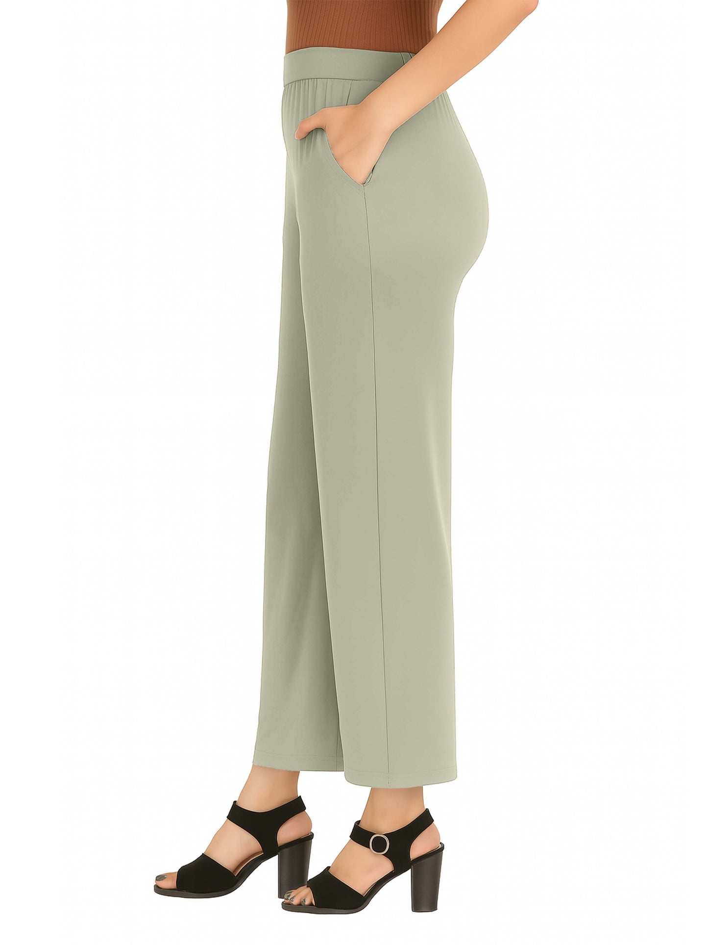 Ecru Women's Solid Relaxed Fit Pant
